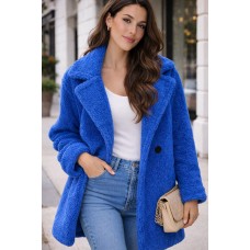 Teddy Coat Royal Blue